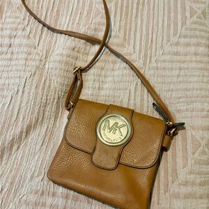 Michael Kors Tan Crossbody Bag with Gold Accents